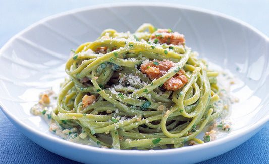 Spicy Spinach Linguine with Extra Virgin Olive Oil