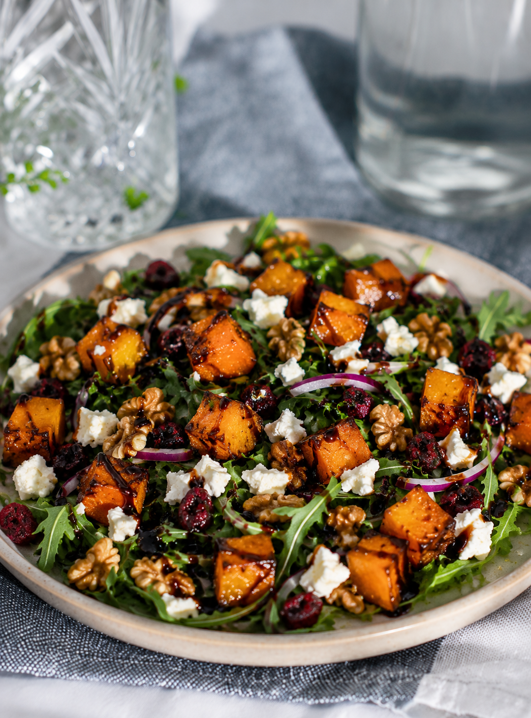 Warm Roast Pumpkin & Feta Salad with Burnt Fig Balsamic