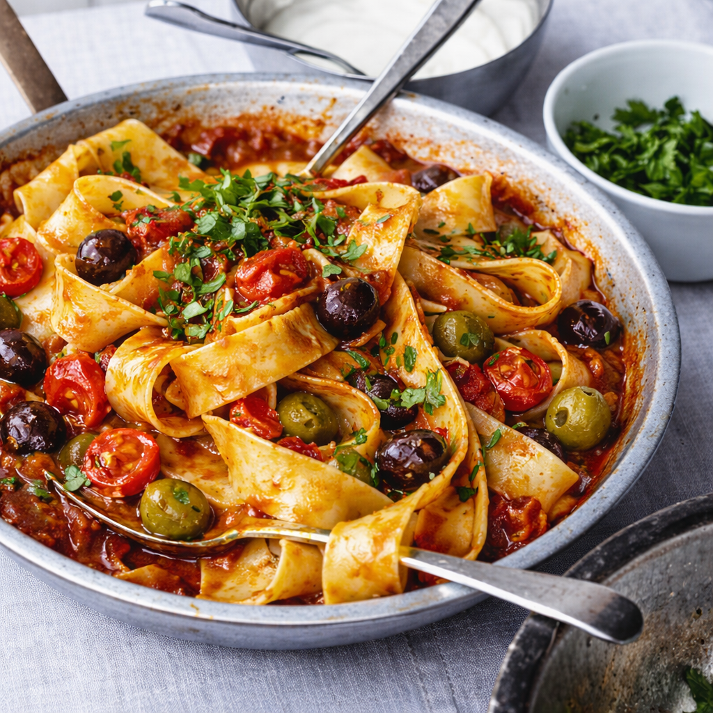 Tomato & Olive Pappardelle
