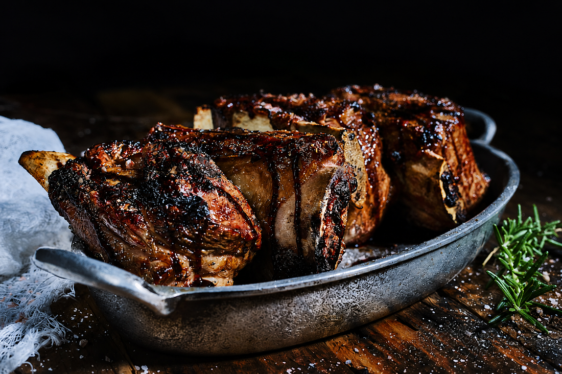 Herb-Crusted Roast Lamb with Burnt Fig Balsamic Glaze