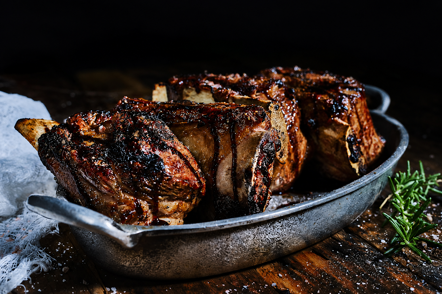 Herb-Crusted Roast Lamb with Burnt Fig Balsamic Glaze